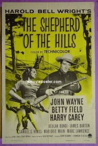 #1332 SHEPHERD OF THE HILLS 1sh R55 John Wayne 