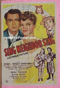 #305 SING NEIGHBOR SING 1sh '44 Roy Acuff 