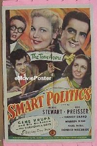 #184 SMART POLITICS 1sh '48 Gene Krupa 