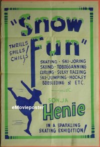 #3424 SNOW FUN 1sh '40s Sonja Henie 