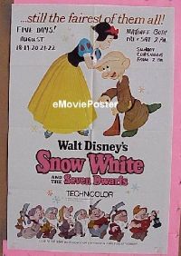 #040 SNOW WHITE & THE SEVEN DWARFS 1sh R67 Disney 