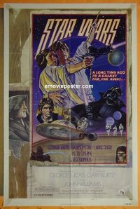 #1395 STAR WARS Style D 1sh 1978 George Lucas classic, circus poster art by Struzan & White!