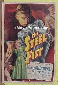 #391 STEEL FIST 1sh '52 McDowall, Miller 