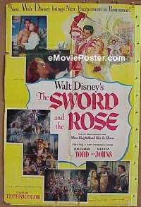 #426 SWORD & THE ROSE 1sh '53 Walt Disney 