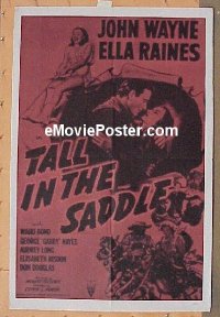 #096 TALL IN THE SADDLE military 1sh R57 great images of John Wayne & pretty Ella Raines!