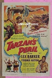 #244 TARZAN'S PERIL 1sh '51 Lex Barker 