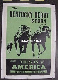 #096 KENTUCKY DERBY STORY linen 1sh '49 wow! 