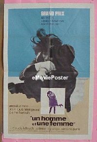 #145 MAN & A WOMAN 1sh '66 Aimee, Trintignant 