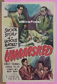 #253 UNMASKED 1sh '50 Raymond Burr, Fuller 