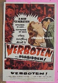 #254 VERBOTEN 1sh '59 Sam Fuller 