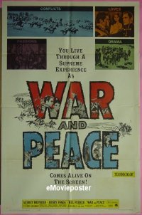 #780 WAR & PEACE 1sh R63 Audrey Hepburn,Fonda 