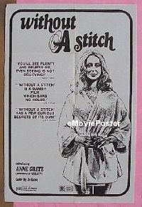 #641 WITHOUT A STITCH 1sh '68 X-rated! 