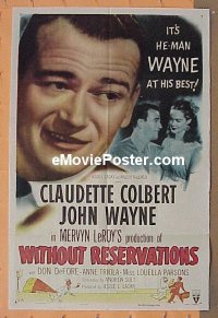 #099 WITHOUT RESERVATIONS 1sh R53 John Wayne 