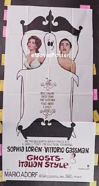 #236 GHOSTS ITALIAN STYLE style A 3sh '68 sexy Sophia Loren in bed with ghost & Vittorio Gassman!