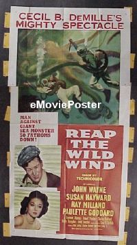 #036 REAP THE WILD WIND 3sh R54 Wayne,DeMille 