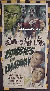 #174 ZOMBIES ON BROADWAY 3sh '44 Lugosi 