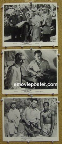 #5097 BEYOND MOMBASA 3 8x10s '57 Cornel Wilde 