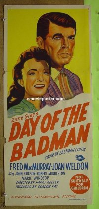 #1538 DAY OF THE BADMAN Aust daybill '58