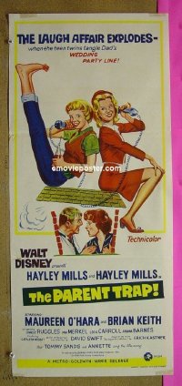 #1830 PARENT TRAP Aust daybill R68 Disney, art of Hayley Mills, Maureen O'Hara, Brian Keith!