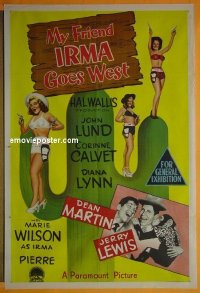 #4390 MY FRIEND IRMA GOES WEST Aust 1sh '50 