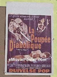 #300 DEVIL DOLL Belgian poster '64 Sylvester 