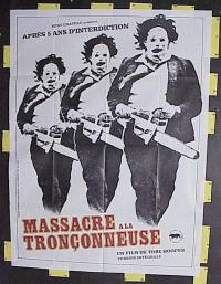 #219 TEXAS CHAINSAW MASSACRE French 1p R80s Tobe Hooper cult classic, different Leatherface image