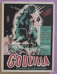 GODZILLA French 23x32 R50s Gojira, sci-fi classic, completely different art by Poucel!