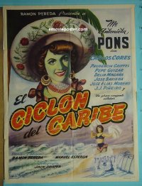 #1304 EL CICLON DEL CARIBE Mexican poster