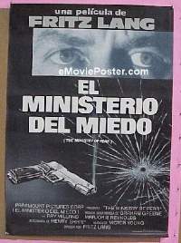 #093 MINISTRY OF FEAR Spanish 1sh R89 Milland 