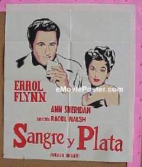 #104 SILVER RIVER Spanish 1sh '48 Flynn 