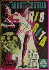 #4567 RIO RITA Swedish 1sh 42 Abbott&Costello 