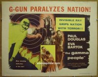 z284 GAMMA PEOPLE half-sheet movie poster '56 atom age sci-fi!