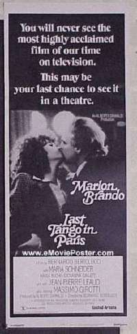 #037 LAST TANGO IN PARIS insert '73 Brando 