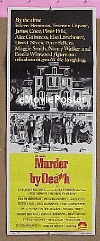 a604 MURDER BY DEATH insert movie poster '76 Peter Falk, Guinness