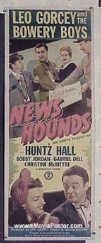 a633 NEWS HOUNDS insert movie poster '47 Bowery Boys, Gorcey