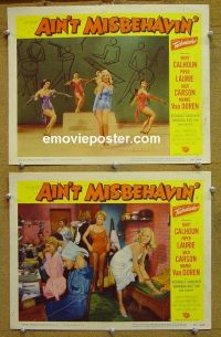 #1240 AIN'T MISBEHAVIN' 2 lobby cards '55 Van Doren