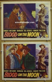 #5558 BLOOD ON THE MOON 2 LCs '49 Mitchum 