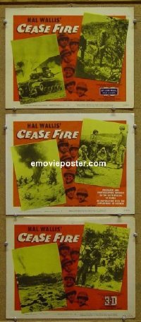 #5853 CEASE FIRE 3 LCs '53 3D war movie 