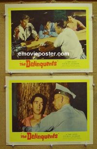 #1267 DELINQUENTS 2 lobby cards '57 Robert Altman