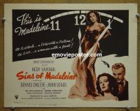 #9124 DISHONORED LADY Title Lobby Card R51 Hedy Lamarr