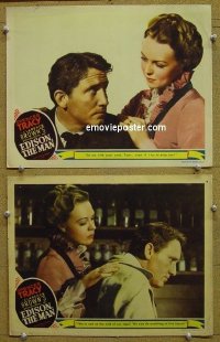 #1272 EDISON THE MAN 2 lobby cards '40 Spencer Tracy