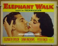 #1669 ELEPHANT WALK lobby card #3 '54 Taylor close-up!