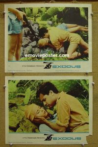 #1276 EXODUS 2 lobby cards '61 Sal Mineo, Saul Bass