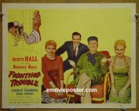 #1694 FIGHTING TROUBLE lobby card '56 Huntz Hall