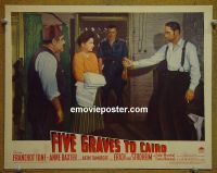 #1392 5 GRAVES TO CAIRO lobby card #8 '43 Billy Wilder