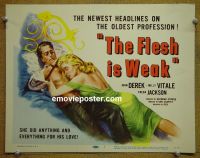 #9143 FLESH IS WEAK Title Lobby Card '57 John Derek