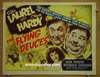 #9144 FLYING DEUCES Title Lobby Card R50s Laurel & Hardy