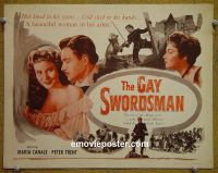 #9161 GAY SWORDSMAN Title Lobby Card '53 Canale, Trent