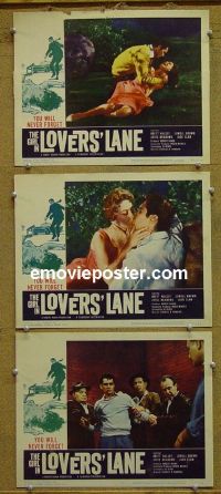 #1197 GIRL IN LOVER'S LANE 3 lobby cards '60 bad girl