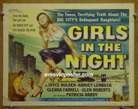 #9167 GIRLS IN THE NIGHT Title Lobby Card '53 bad girls!